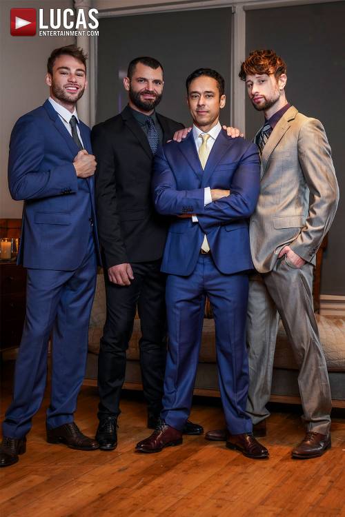 Rafael Alencar, Drew Dixon, Max Adonis, Jake Morgan | Late-Night Meeting - Gay Movies - Lucas Entertainment